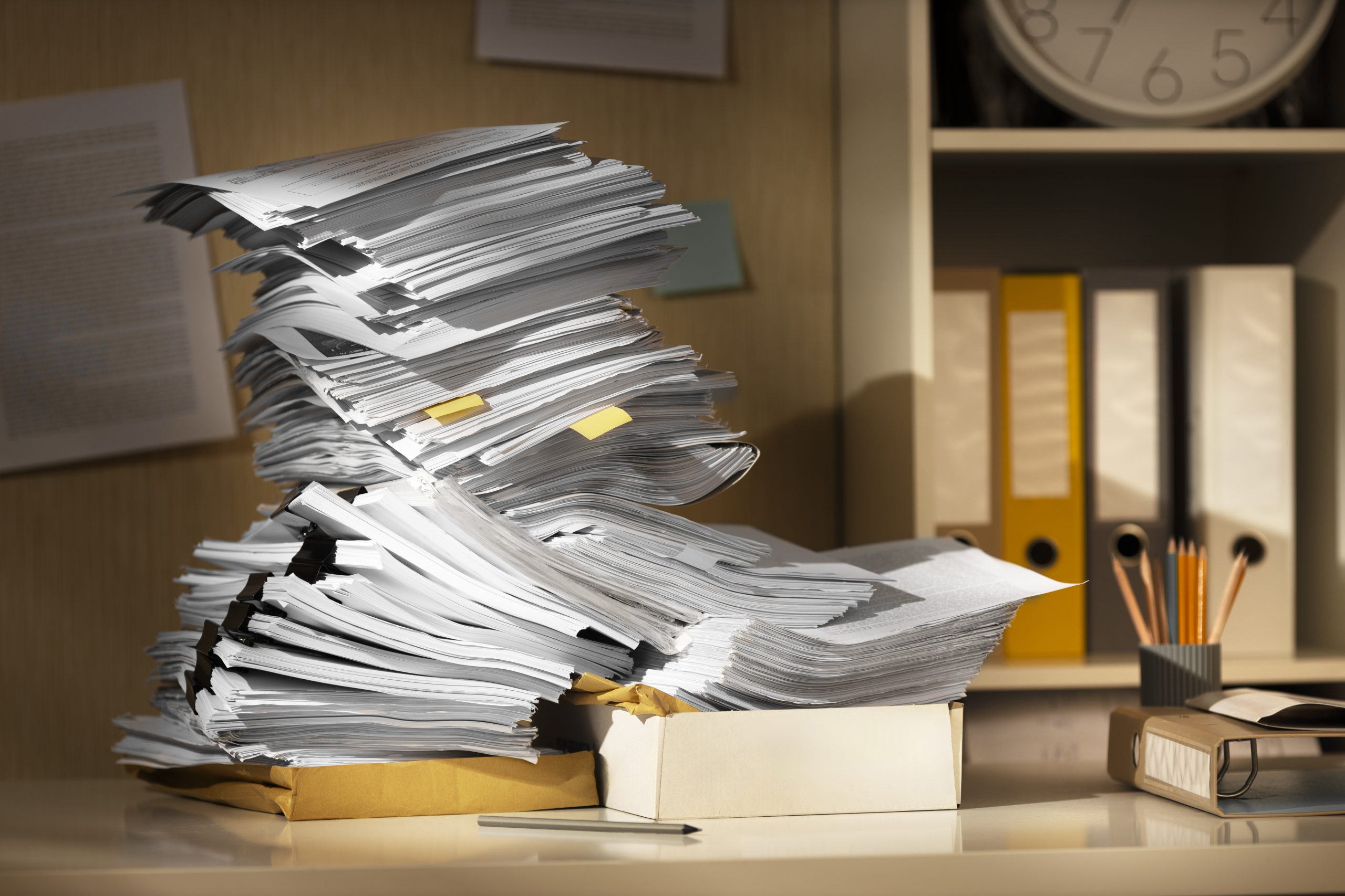 Stack of paper documents
